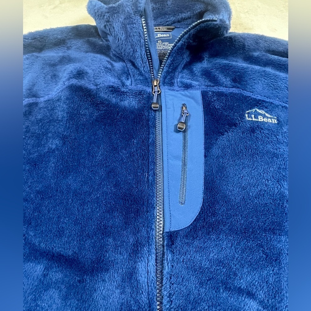 Men’s XL L.L. Bean Blue Sherpa Synchilla Fleece Full Zip Jacket EUC C25 - Picture 8 of 11